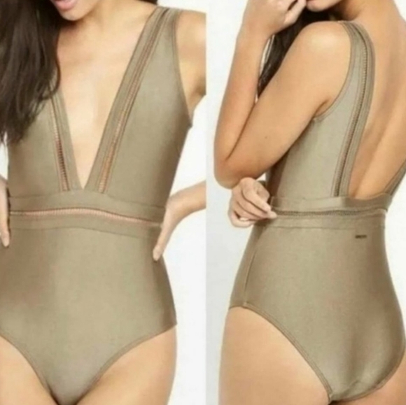 Ted Baker Starza Pointell Plunge One Piece TB Size 4 US Size 10 - Picture 1 of 9